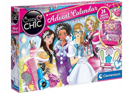 Clementoni Crazy Chic Kalendarz Adwentowy Z Kosmetykami I Akcesoriami Dla Dziewczynki 78797