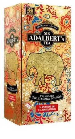 Adalbert's Kalendarz Adwentowy Premium Z Herbatą Świąteczna Podróż Złoty