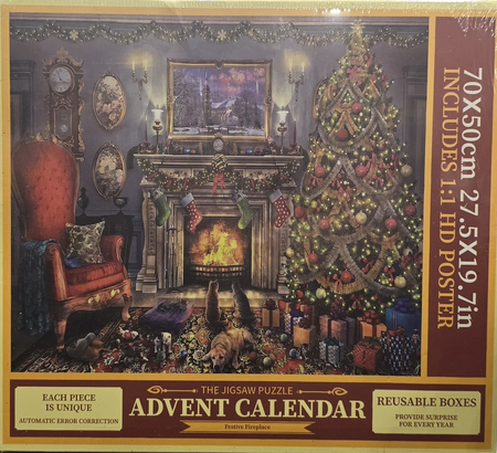 The Jigsaw Puzzle Kalendarz Adwentowy Z Puzlami Kominek Z Choinką