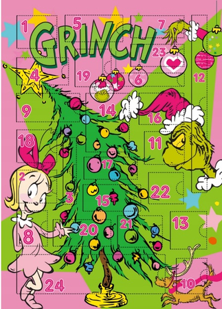Grinch Kalendarz Adwentowy Z Ozdobami Do Włosów