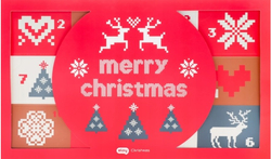Kalendarz Adwentowy Ze Skarpetami rozm. 35-40 Merry Christmas 12 Okienek